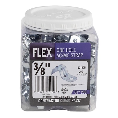 Halex Hole Strap, 3/8 in, Steel, 200PK 62180B